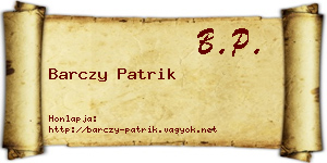 Barczy Patrik névjegykártya