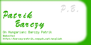 patrik barczy business card